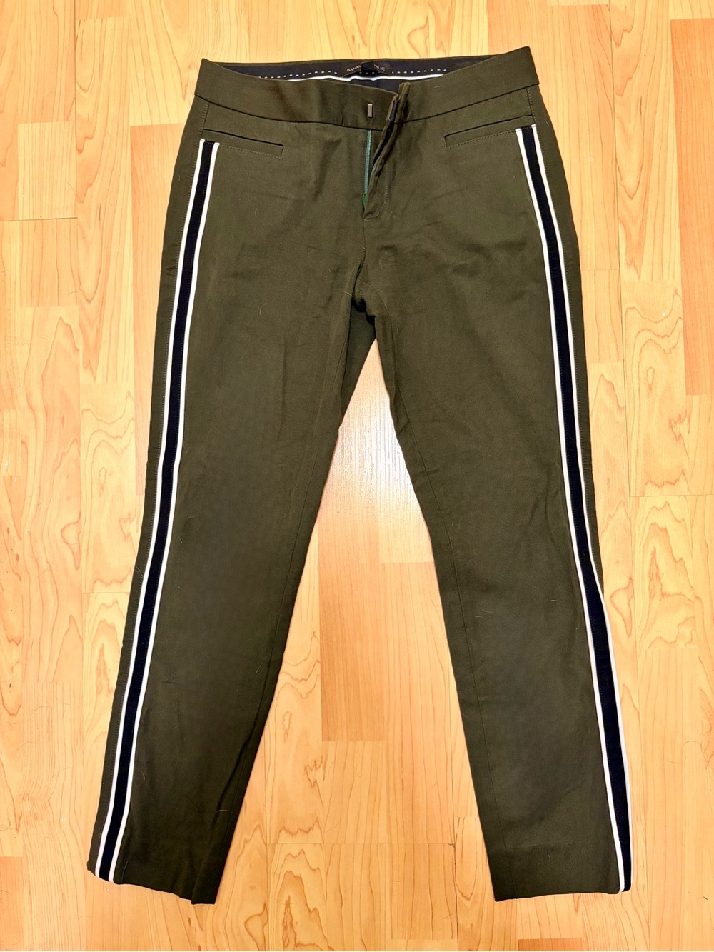 Women’s Olive Green Side-Stripe Pants
